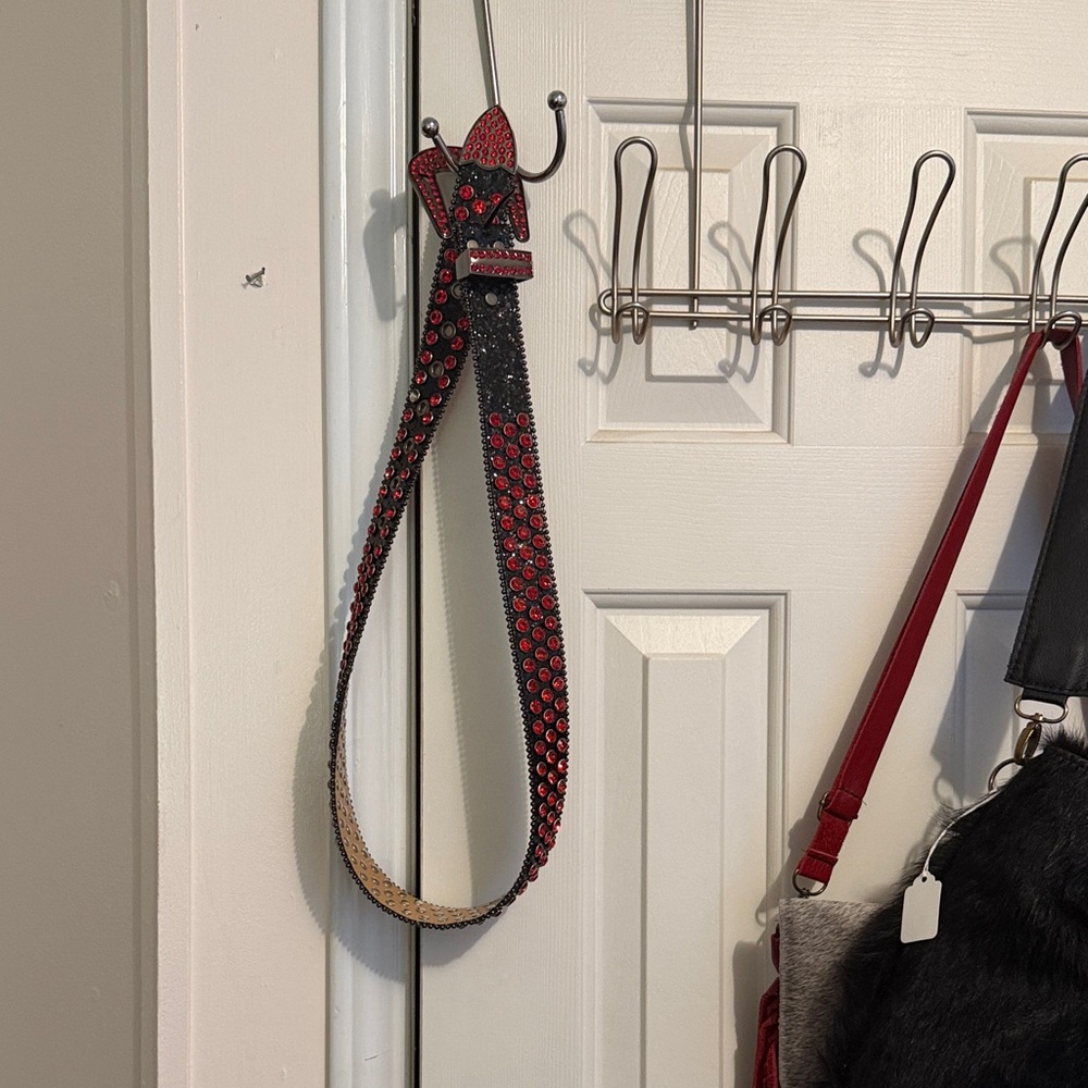 Red and Black Studded Belt